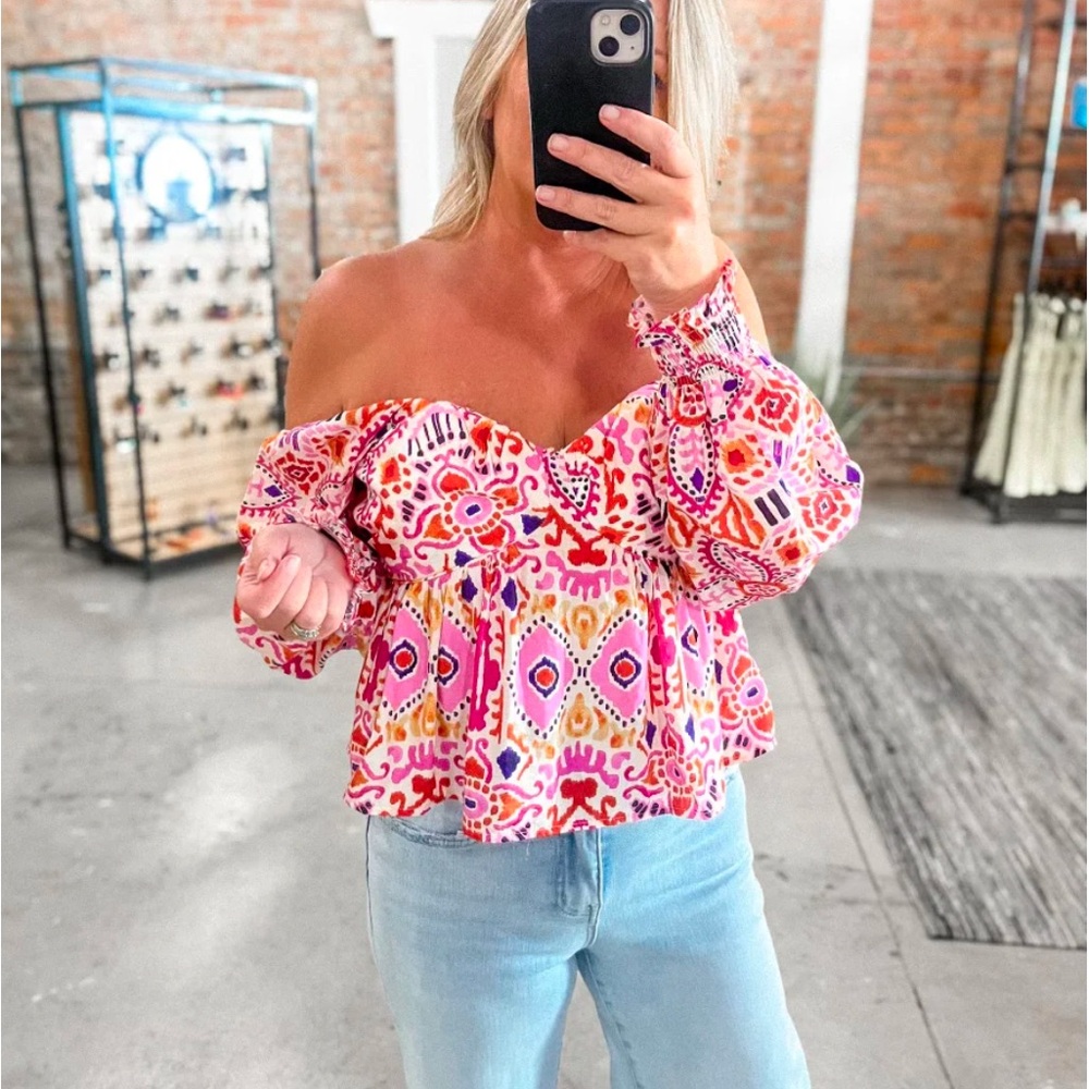 Off The Shoulder Long Sleeve Top